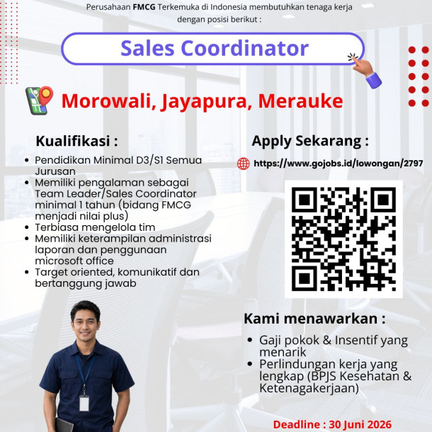 Sales Coordinator - Morowali, Jayapura, Merauke